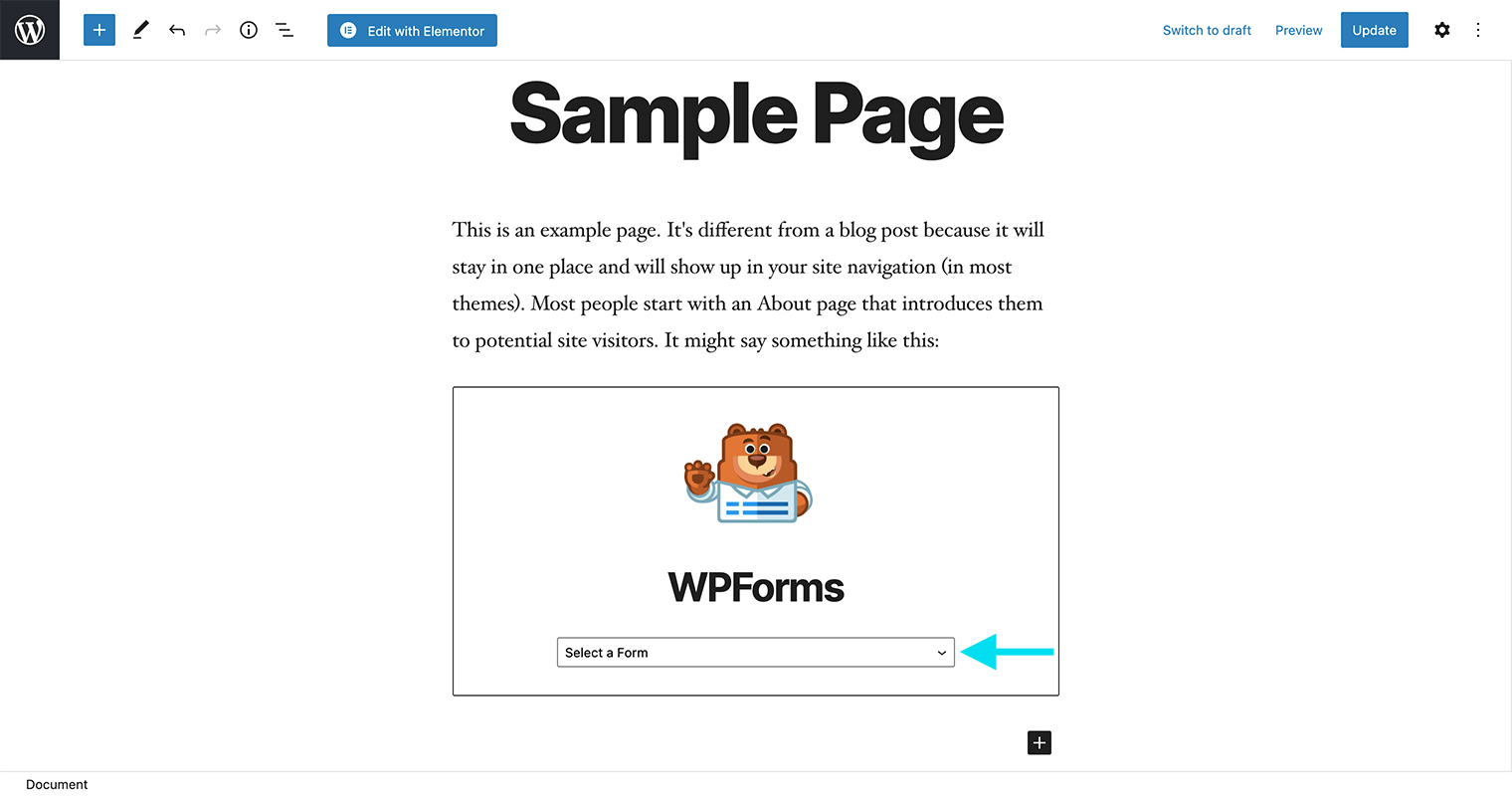 WPForms sample form
